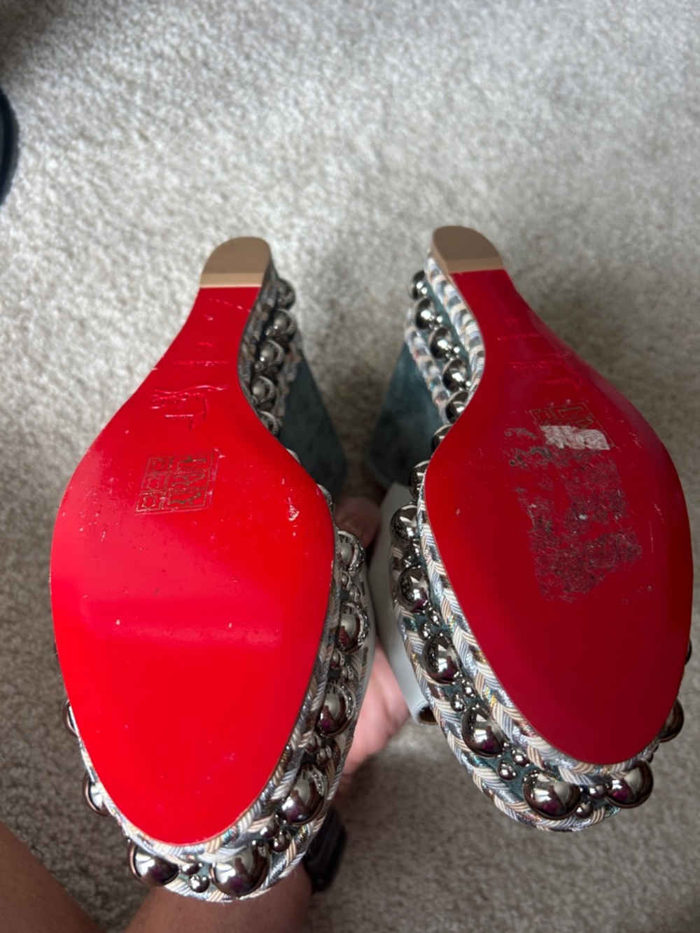 Christian Louboutin studded wedge heels - Picture 5 of 10